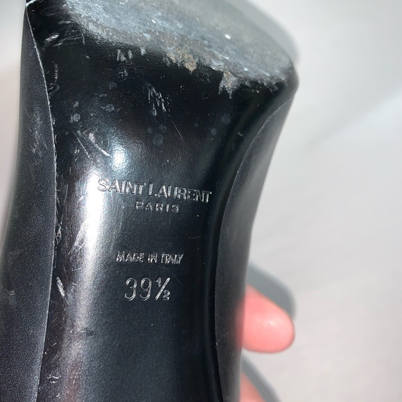 SAINT LAURENT size 39.5 black calfskin stud pumps - Picture 10 of 13